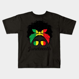 Juneteenth Afro Woman Black American Women Girls Kids Youth Kids T-Shirt